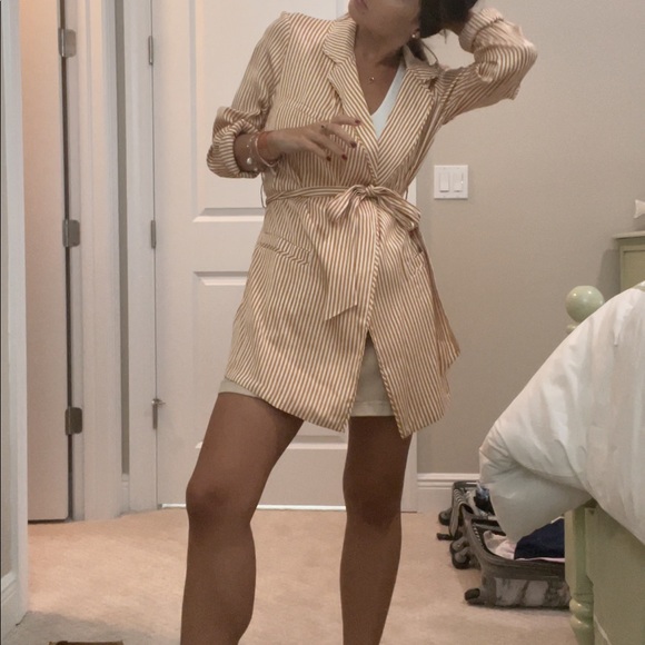 Yellow Pinstripe Arrive Clothing (Now Afrm) Blazer - Picture 7 of 15